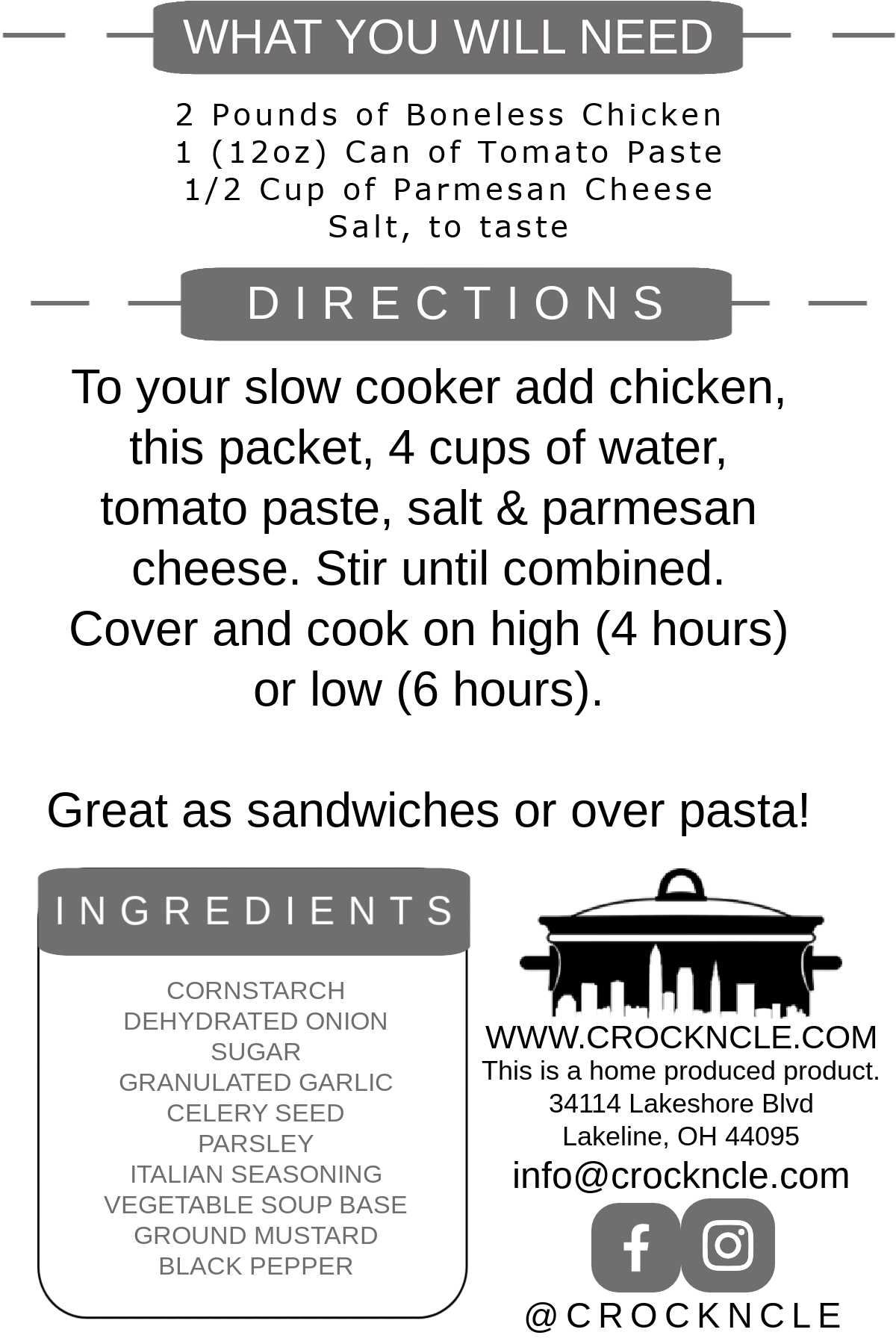 Shredded Chicken Parmesan Sandwiches