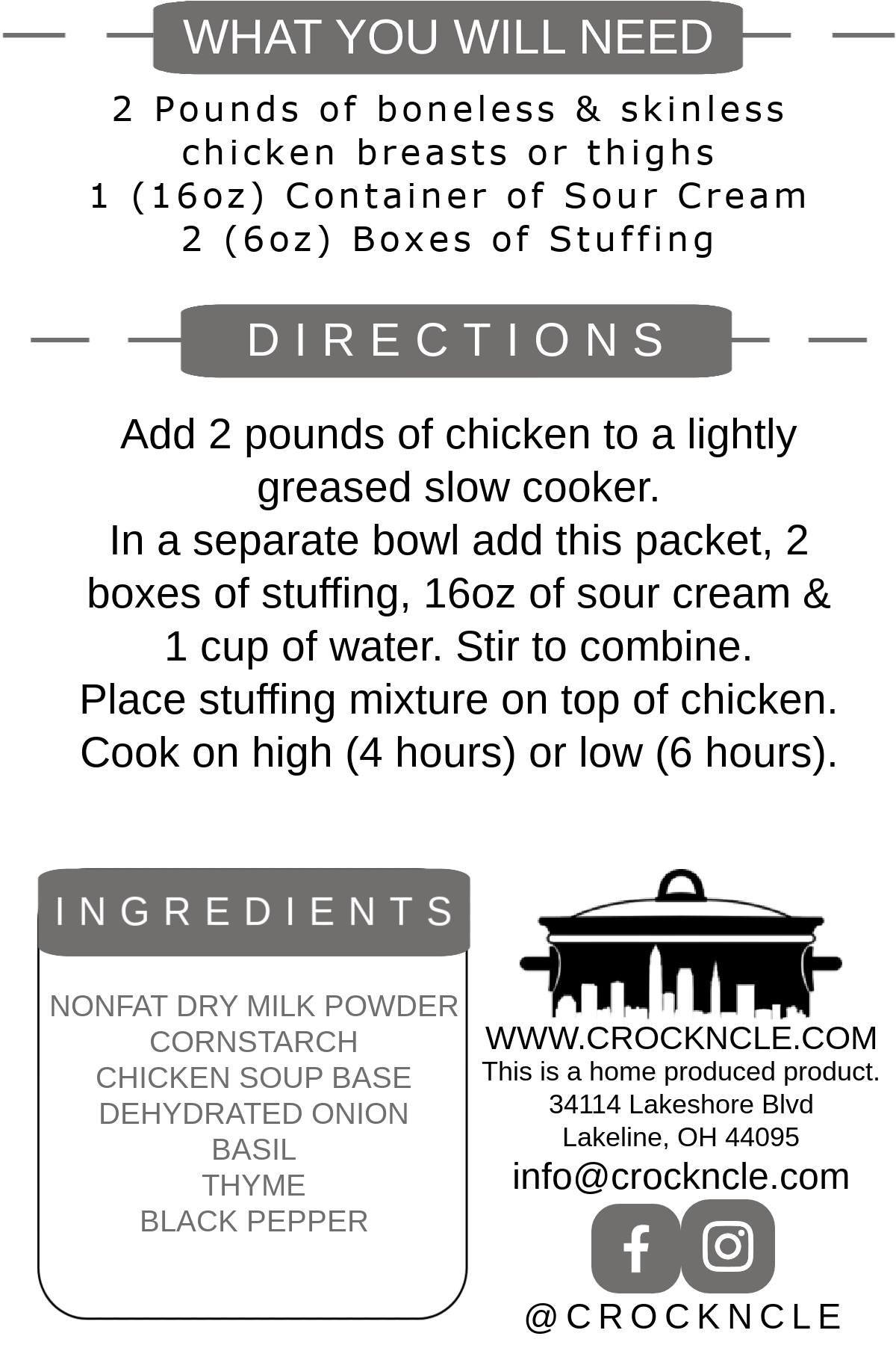 Chicken & Stuffing