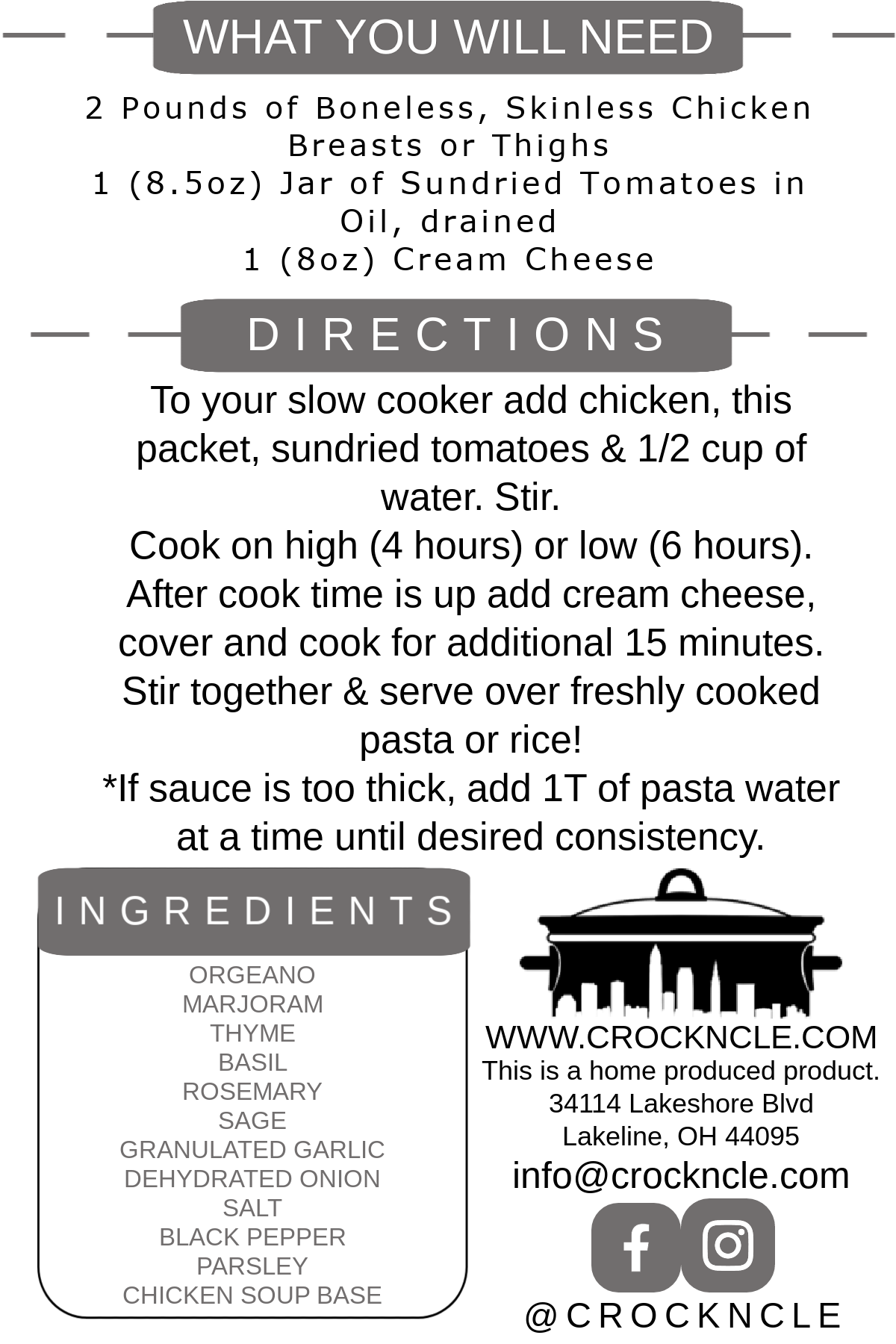 Creamy Tuscan Chicken