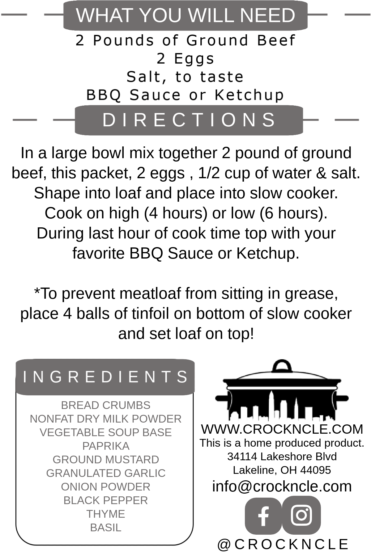 Crock’n CLE Meatloaf